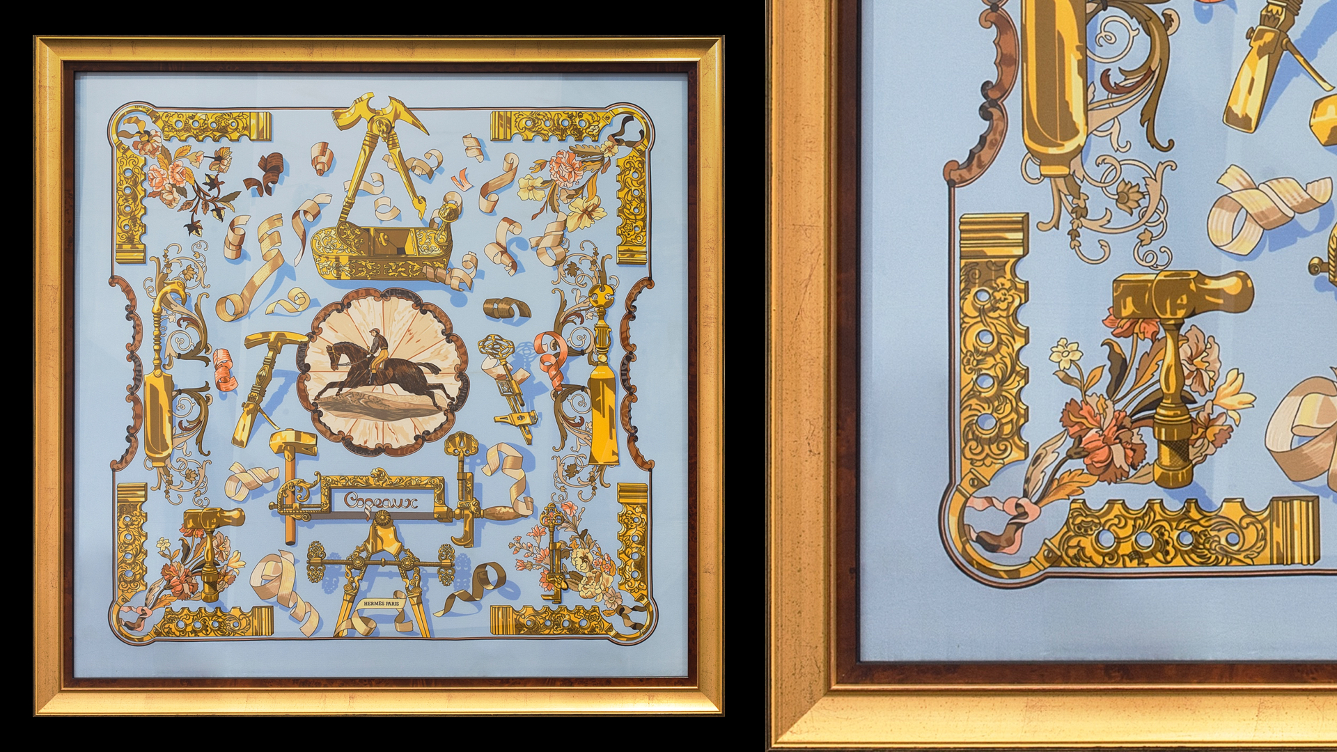 framed hermes scarves